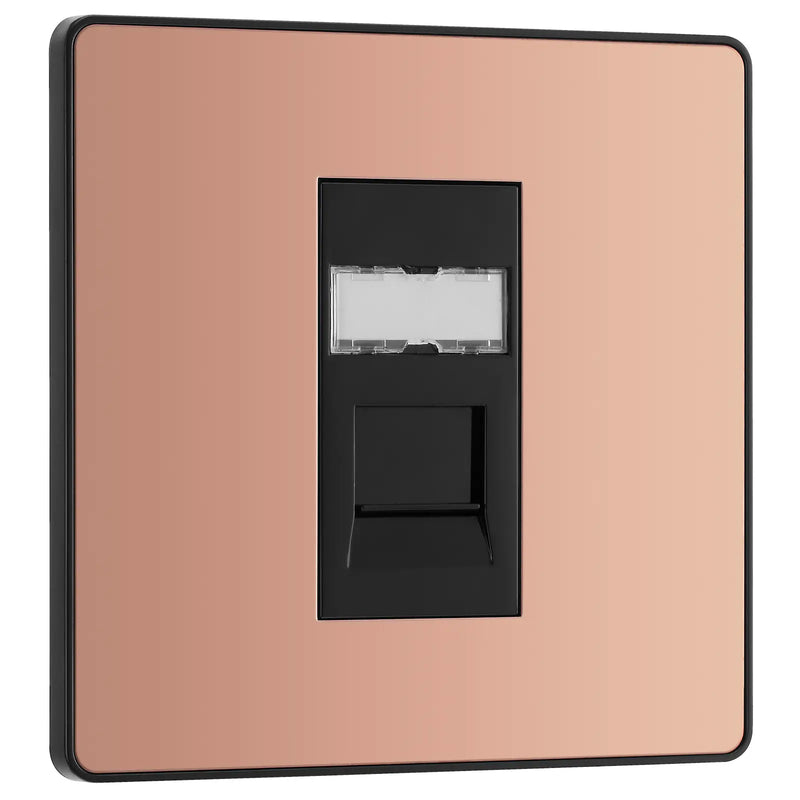 BG Electrical Evolve Polished Copper - Single, RJ45 telephone socket