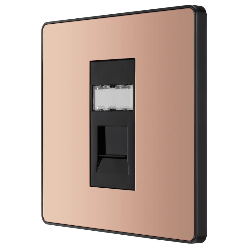 BG Electrical Evolve Polished Copper - Single, RJ45 telephone socket