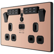 BG Electrical Evolve Polished Copper - Double, switched, single pole, WiFi Extender + USB A