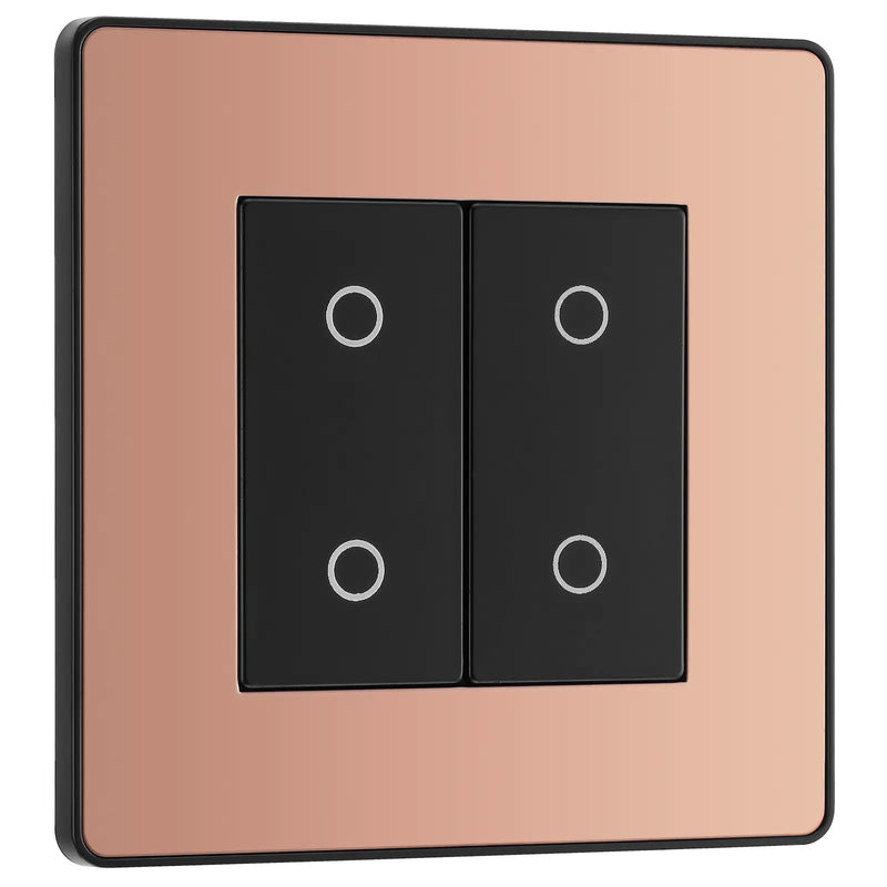 BG Electrical Evolve Polished Copper - Double, 2 way touch, 200W, master