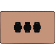 BG Electrical Evolve Polished Copper - Triple, 2 way push 200W