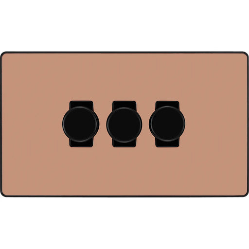 BG Electrical Evolve Polished Copper - Triple, 2 way push 200W