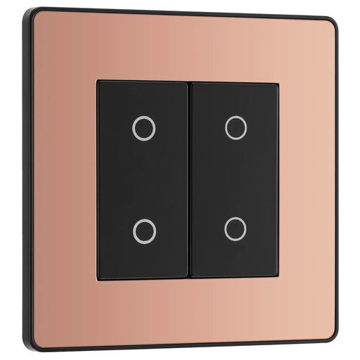 BG Electrical Evolve Polished Copper - Double, 2 way touch, 200W, secondary
