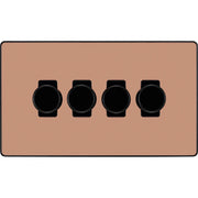 BG Electrical Evolve Polished Copper - Quadruple, 2 way push 200W
