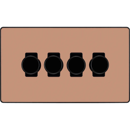 BG Electrical Evolve Polished Copper - Quadruple, 2 way push 200W
