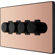BG Electrical Evolve Polished Copper - Quadruple, 2 way push 200W