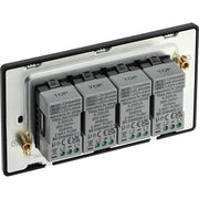 BG Electrical Evolve Polished Copper - Quadruple, 2 way push 200W