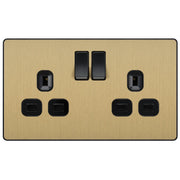 BG Electrical Evolve Satin Brass - Double, switched, single pole