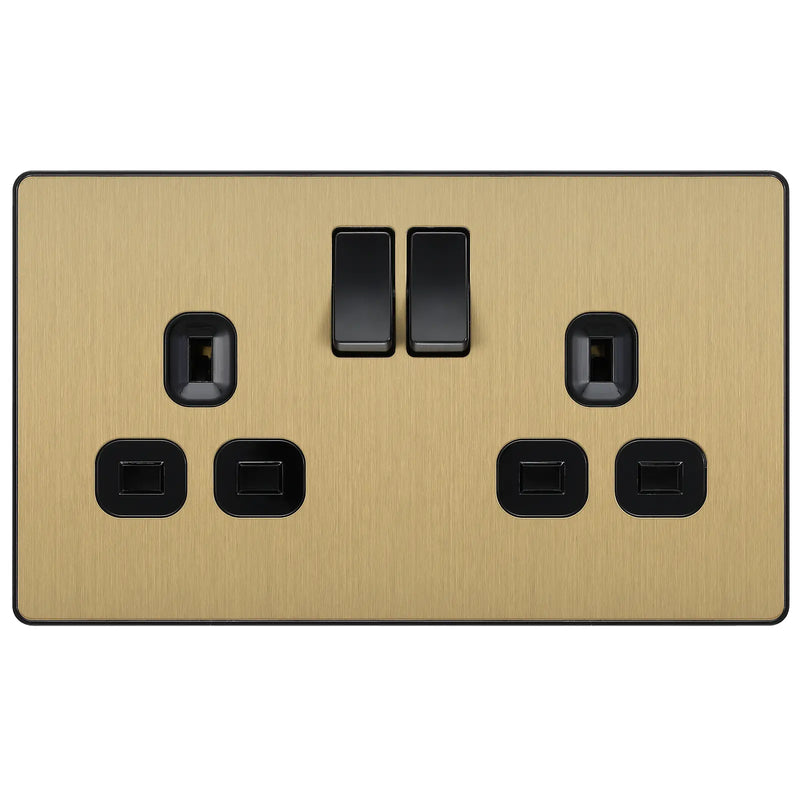 BG Electrical Evolve Satin Brass - Double, switched, single pole