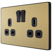 BG Electrical Evolve Satin Brass - Double, switched, single pole