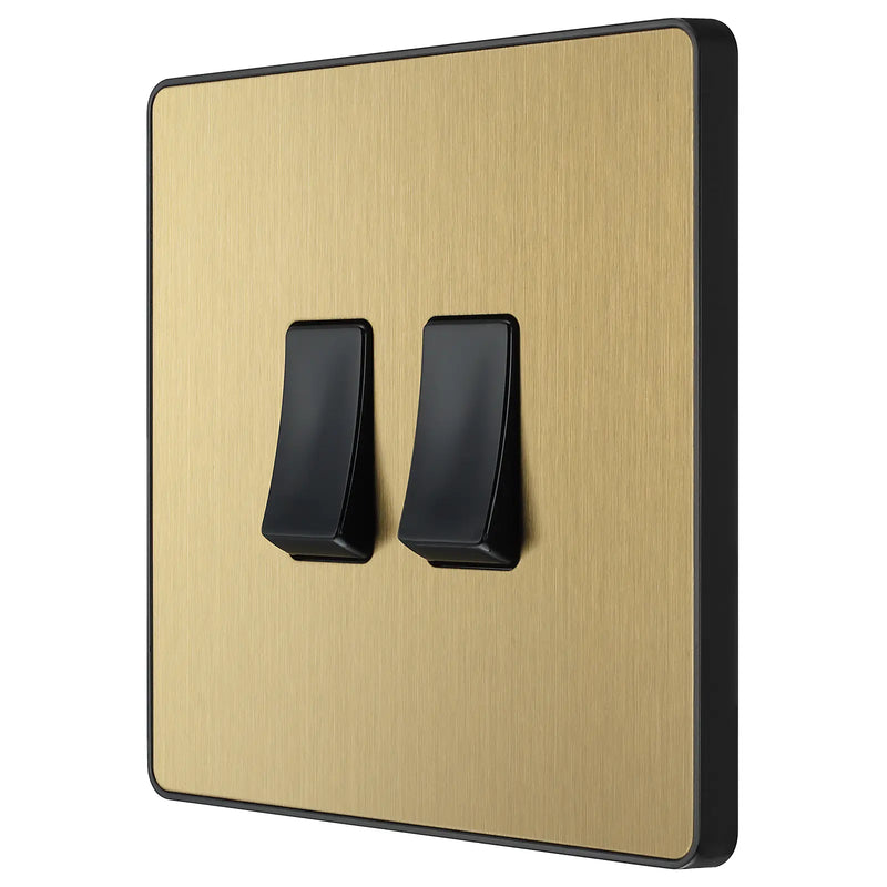 BG Electrical Evolve Satin Brass - Double, 2 way switch