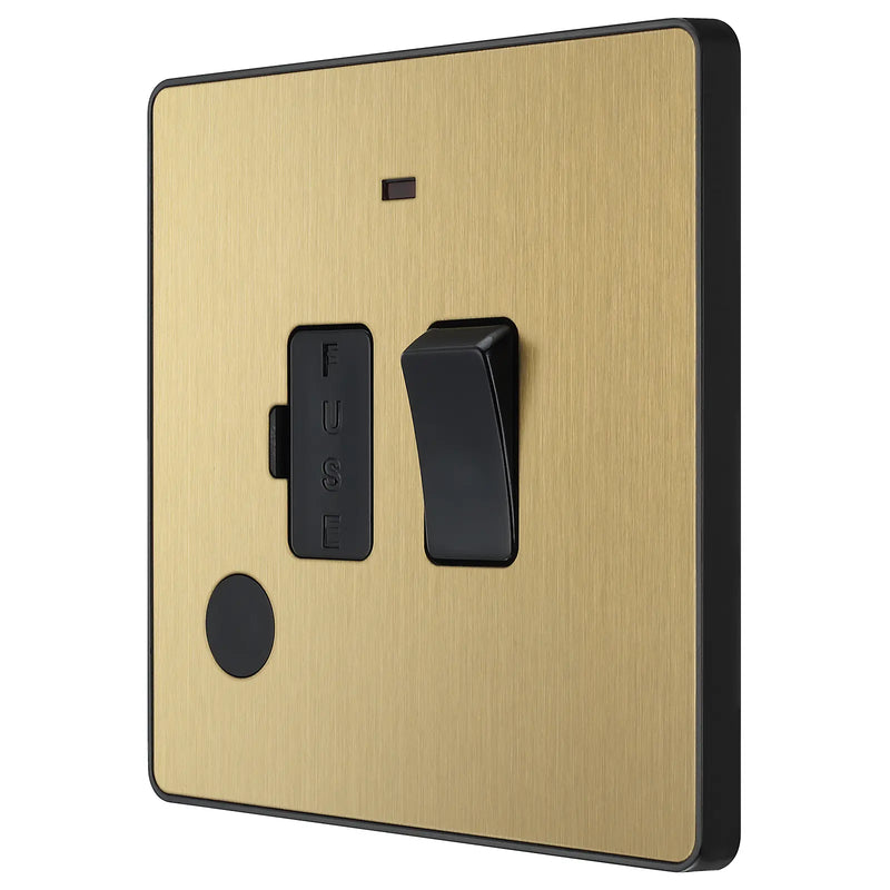 BG Electrical Evolve Satin Brass - Switched and fused with indicator