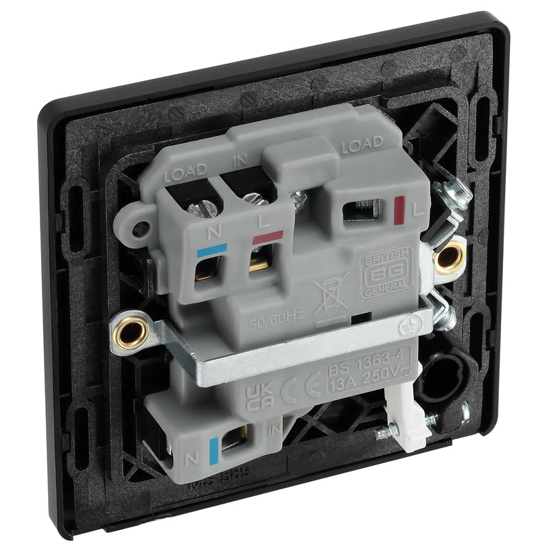 BG Electrical Evolve Satin Brass - Switched and fused with indicator