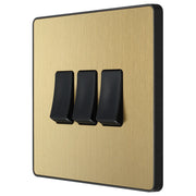 BG Electrical Evolve Satin Brass - Triple, 2 way switch
