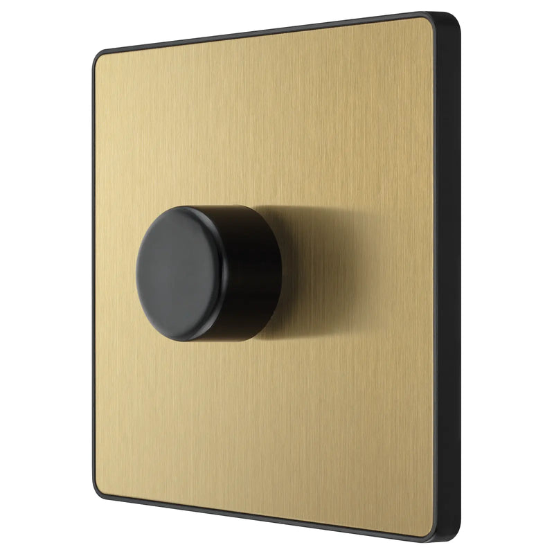 BG Electrical Evolve Satin Brass - Single, 2 way push 200W