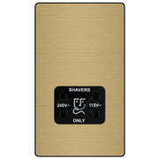 BG Electrical Evolve Satin Brass - 115/240V dual voltage shaver socket