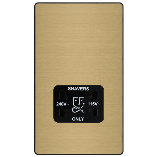 BG Electrical Evolve Satin Brass - 115/240V dual voltage shaver socket