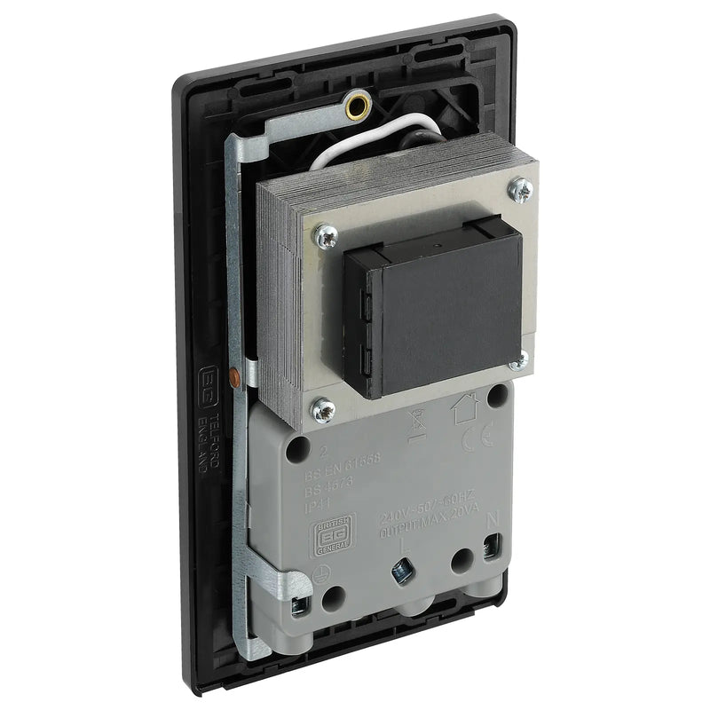 BG Electrical Evolve Satin Brass - 115/240V dual voltage shaver socket