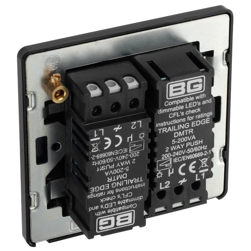 BG Electrical Evolve Satin Brass - Double, 2 way push 200W