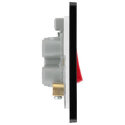 BG Electrical Evolve Satin Brass - 45A, double pole, single plate, with indicator