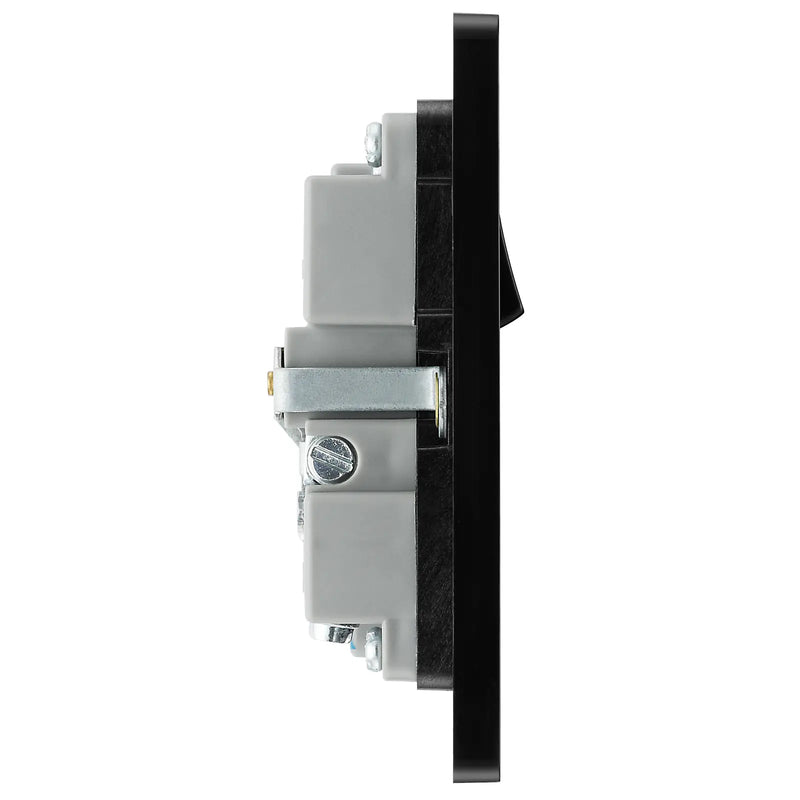 BG Electrical Evolve Satin Brass - Single, switched, single pole, with 2 x USB A