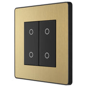BG Electrical Evolve Satin Brass - Double, 2 way touch, 200W, master