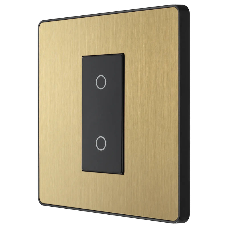 BG Electrical Evolve Satin Brass - Single, 2 way touch, 200W, secondary