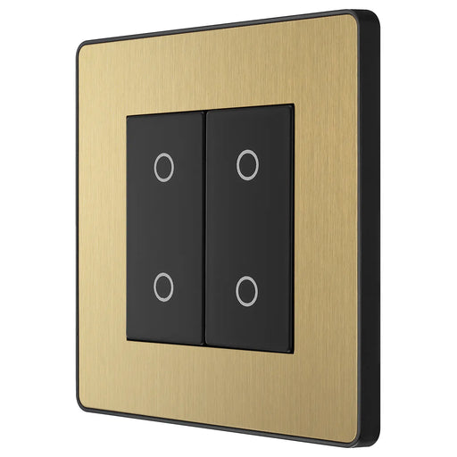 BG Electrical Evolve Satin Brass - Double, 2 way touch, 200W, secondary