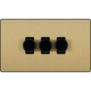 BG Electrical Evolve Satin Brass - Triple, 2 way push 200W