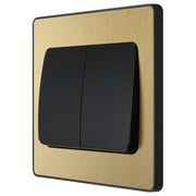 BG Electrical Evolve Satin Brass - Double, 2 way switch, wide rocker