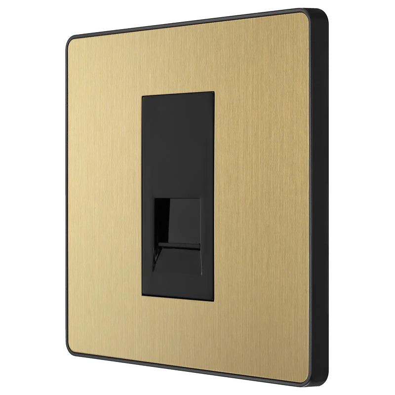 BG Electrical Evolve Satin Brass - Single, telephone socket, secondary