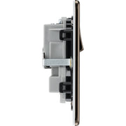 BG Electrical Flatplate Screwless Black Nickel - Double switched, double pole