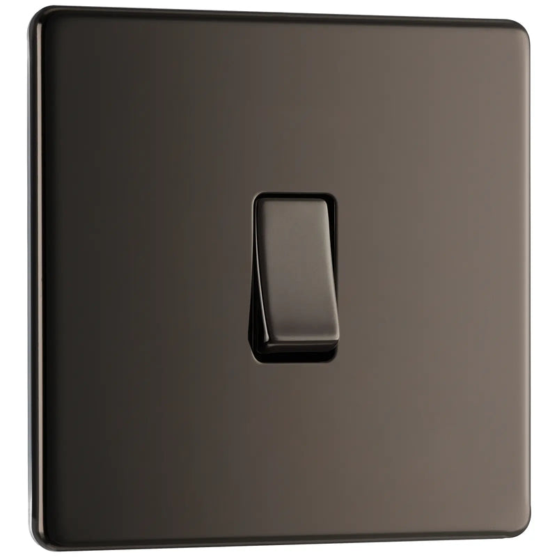 BG Electrical Flatplate Screwless Black Nickel - Single 2 way switch
