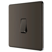 BG Electrical Flatplate Screwless Black Nickel - Single 2 way switch