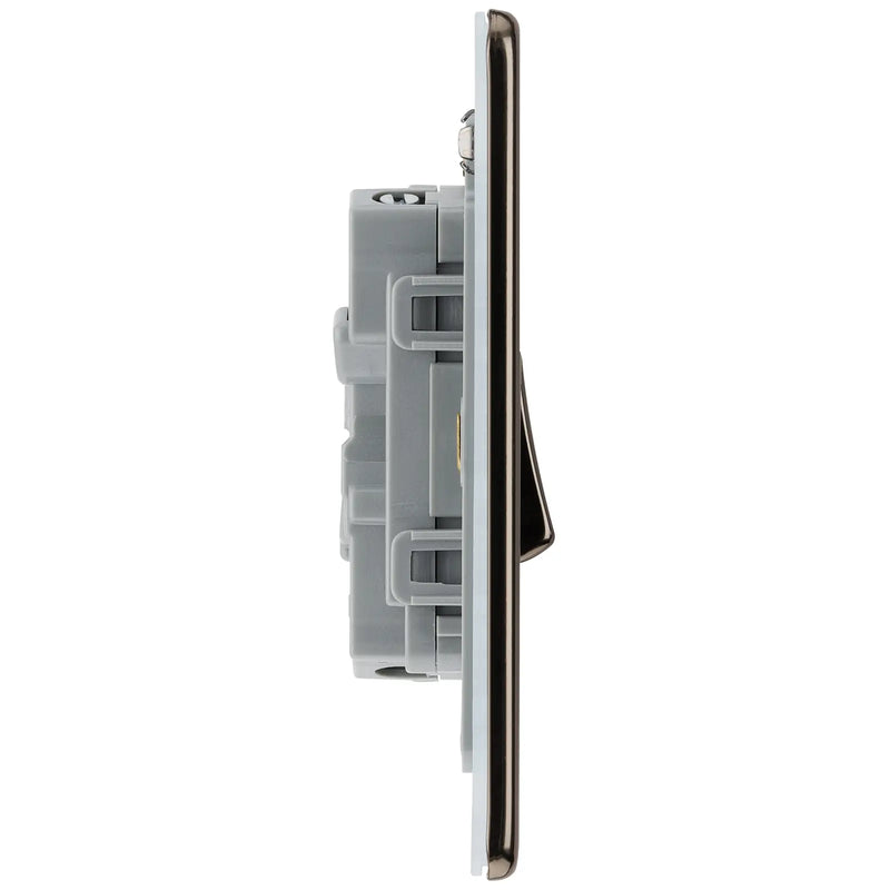 BG Electrical Flatplate Screwless Black Nickel - Double 2 way switch