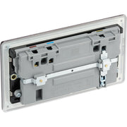 BG Electrical Flatplate Screwless Black Nickel - Double switched single pole, with 2 x USB A