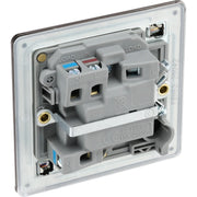 BG Electrical Flatplate Screwless Black Nickel - Switched and fused with indicator