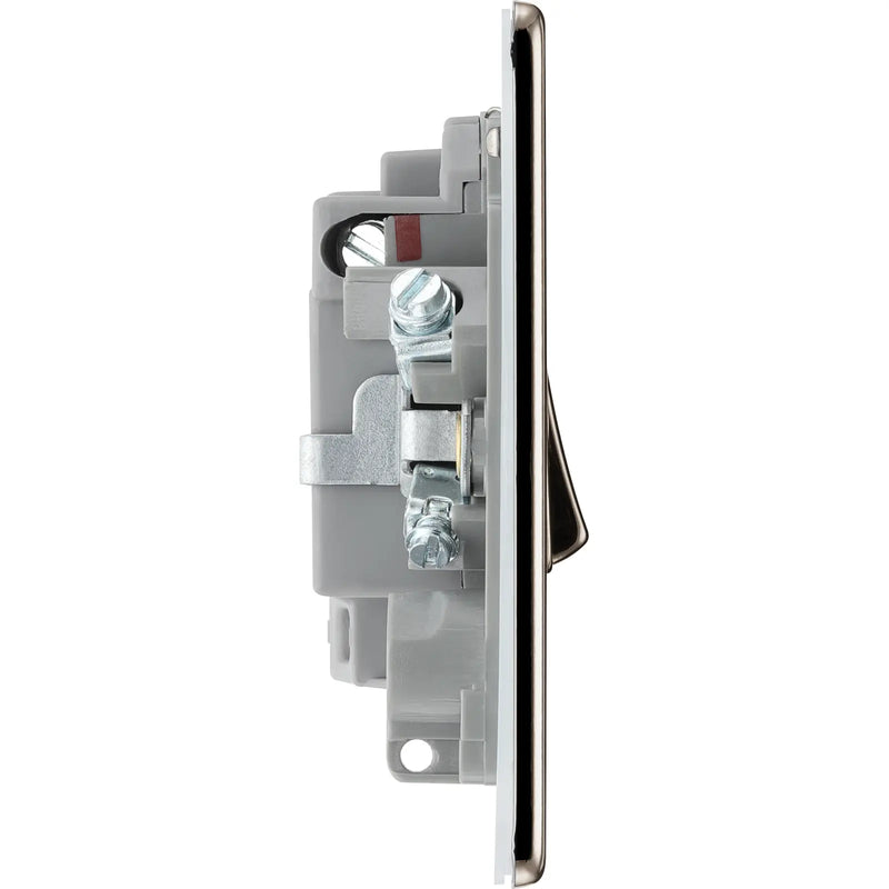 BG Electrical Flatplate Screwless Black Nickel - Switched and fused with indicator