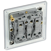 BG Electrical Flatplate Screwless Black Nickel - Triple 2 way switch