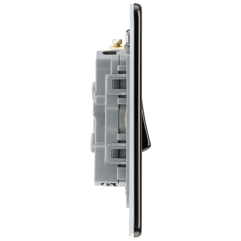 BG Electrical Flatplate Screwless Black Nickel - Triple 2 way switch