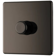 BG Electrical Flatplate Screwless Black Nickel - Single, 2 way push 200W