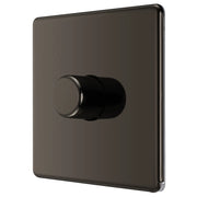 BG Electrical Flatplate Screwless Black Nickel - Single, 2 way push 200W