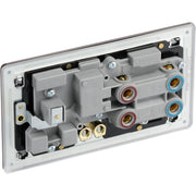 BG Electrical Flatplate Screwless Black Nickel - 45A double pole with switched socket and indicators