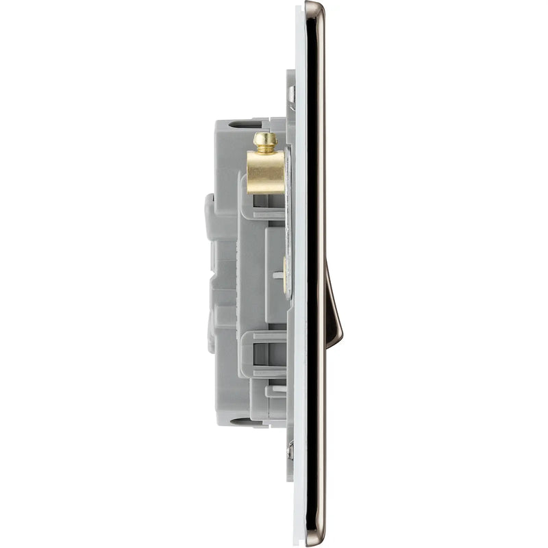 BG Electrical Flatplate Screwless Black Nickel - Quadruple 2 way switch