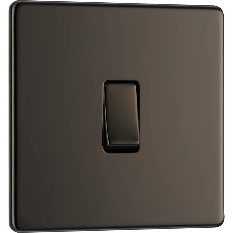 BG Electrical Flatplate Screwless Black Nickel - Intermediate switch