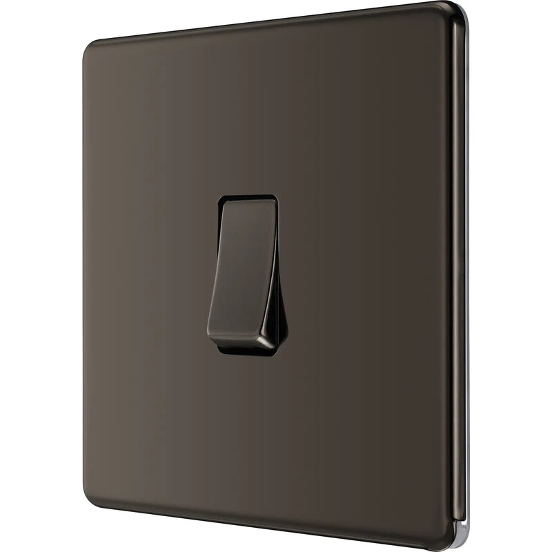 BG Electrical Flatplate Screwless Black Nickel - Intermediate switch