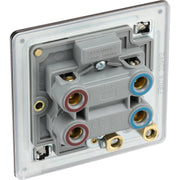 BG Electrical Flatplate Screwless Black Nickel - 45A double pole, single plate, with indicator