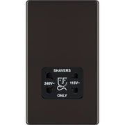 BG Electrical Flatplate Screwless Black Nickel - 115/240V dual voltage shaver socket
