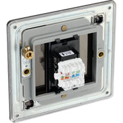BG Electrical Flatplate Screwless Black Nickel - Single, RJ45 data socket