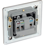BG Electrical Flatplate Screwless Black Nickel - 5A single, unswitched, round pin